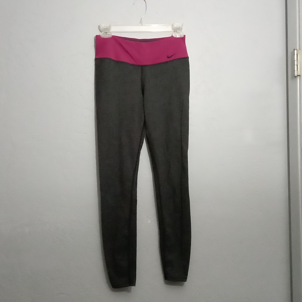 Nike Dri-Fit Active Leggings Gray Pink Small